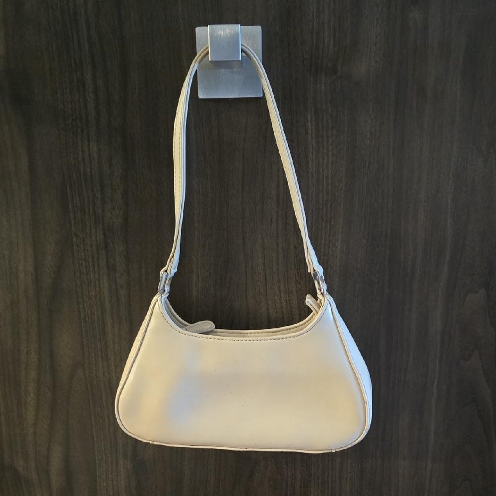 Liz Claiborne Cream Shoulder‎ Bag | Y2K Minimalist Faux Leather Purse